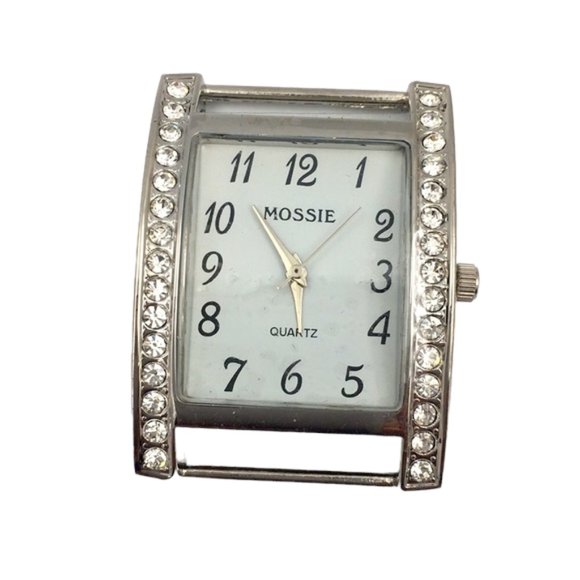 Mossie Rectangular White w/ Faux Diamonds Watch - Picture 1 of 4